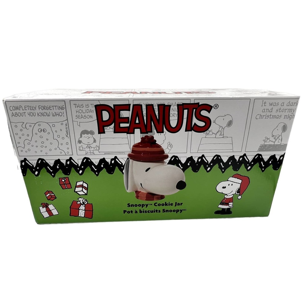 Enesco 2022 NWB Snoopy Cookie Face Sculpted Ceramic Cookie Jar White